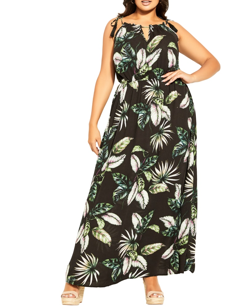 Plus size model wearing Sammi Tassel Maxi Dress by City Chic | Dia&Co | dia_product_style_image_id:187524